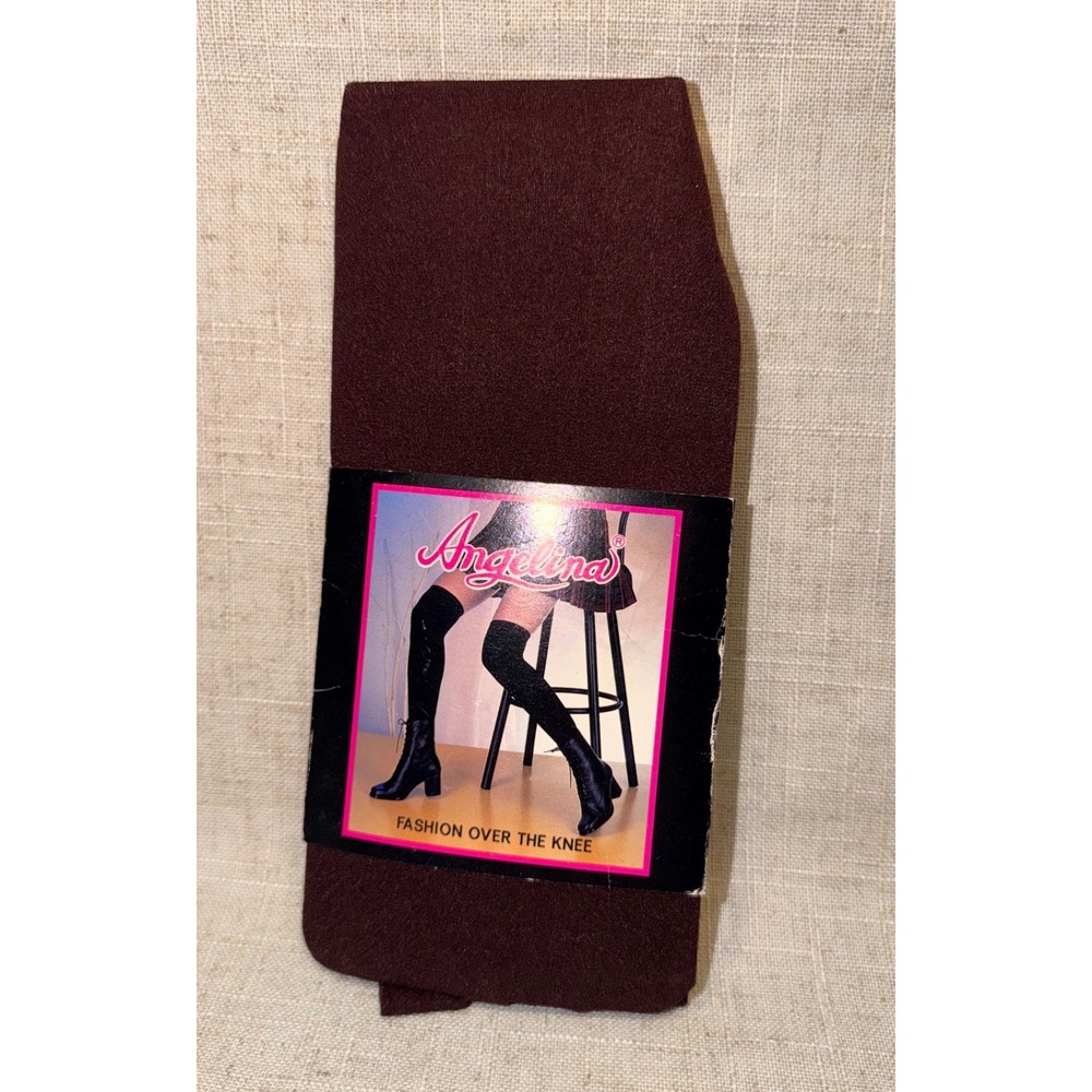 Angelina Burgundy Wine Fashion Over The Knee Stockings One Size B6752 Nylon